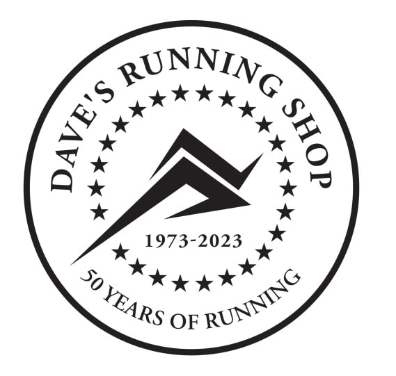 Dave's Running Shop 50 year logo